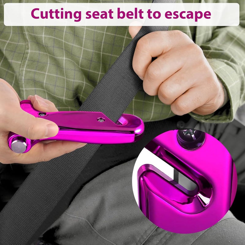 Yiader Store Window Breaker, 3-in-1 Emergency Escape Tool with seat Belt Cutter and Glass Breaker, Safety Emergency Car Escape Tool for Car, Electroplating Pink+Gold - Image 5